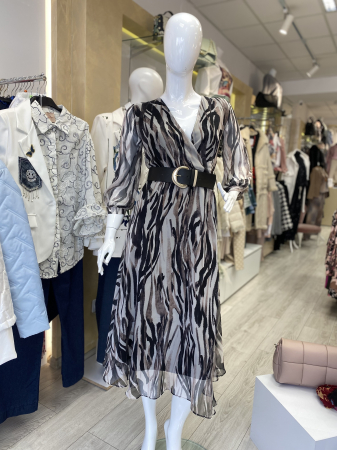 Rochii dama elegante - Rochie voal  imprimeu zebră