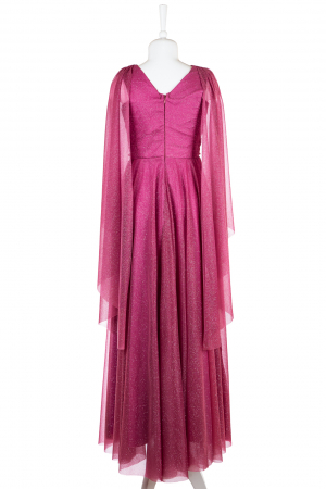 Rochie lungă elegantă roz închis [2]