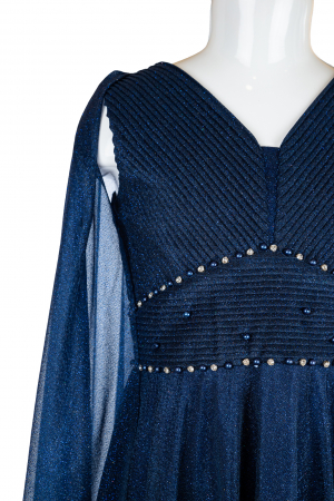 Rochie lungă elegantă bleumarin [1]