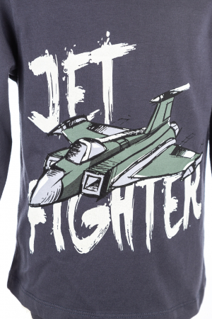 Pijamale cu jet fighter, gri/kaki, pentru băieți [2]