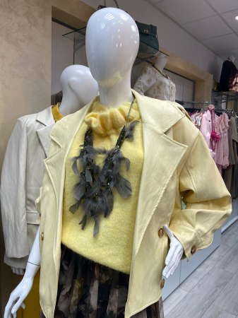 HAINA BLANA NATURALA,PALTOANE,GECI SI VESTE - Geaca piele ecologica galbena