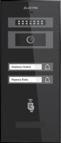 Interfonie - Videointerfonie - Interfon Panou exterior video pentru 2 Familii, afișaj nume iluminat