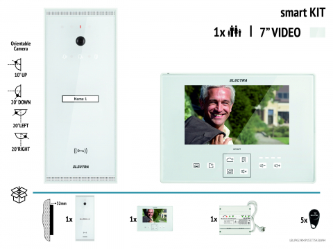 Interfonie - Videointerfonie - KIT VIDEOINTERFON  pentru 1 Familie ELECTRA video 7” smart VKM.P1S3.T7S4.ELWH4