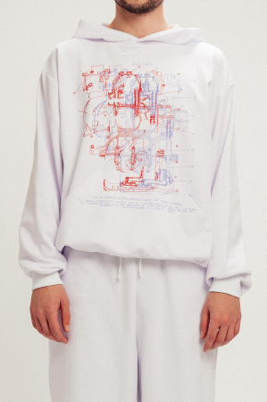 Hanorac 1300 alb unisex [3]