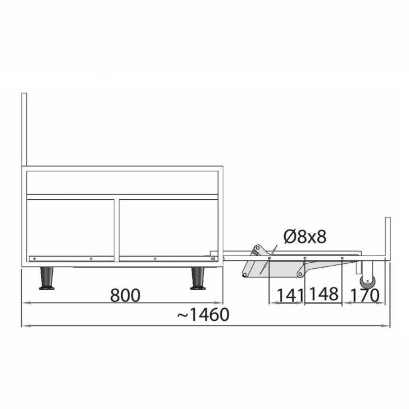Mecanism VG pentru canapea – extensie articulată cu ridicare și avans șezut [5]