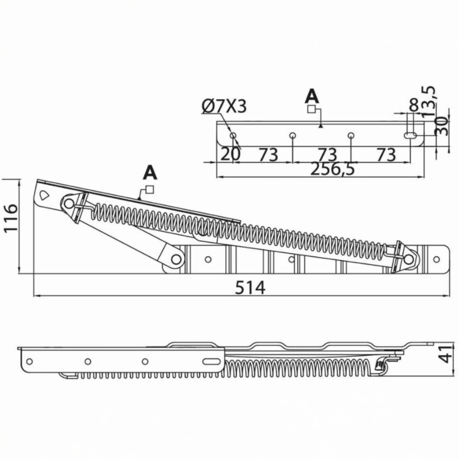 Mecanism VG tip foarfecă cu arc elicoidal pentru ridicare șezut  45° [6]