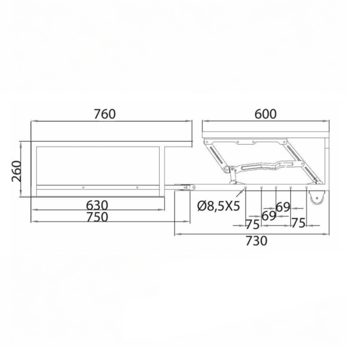 Mecanism VG Corner pentru canapea – extensie semicirculara [3]