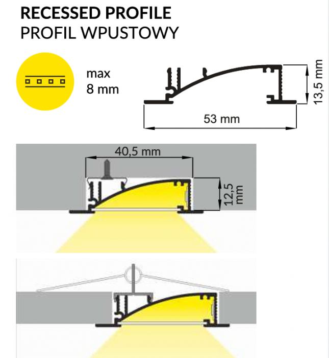 Profil LED Flat8 - profil parabolic încastrat [4]