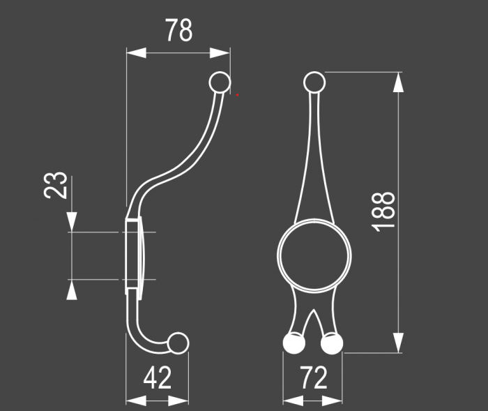 Agățătoarea pentru cuier Murero Hook 72 x 188 mm [4]