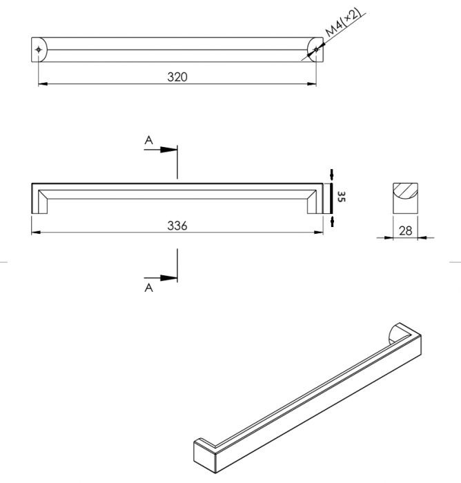 Mâner lemn Rail [2]