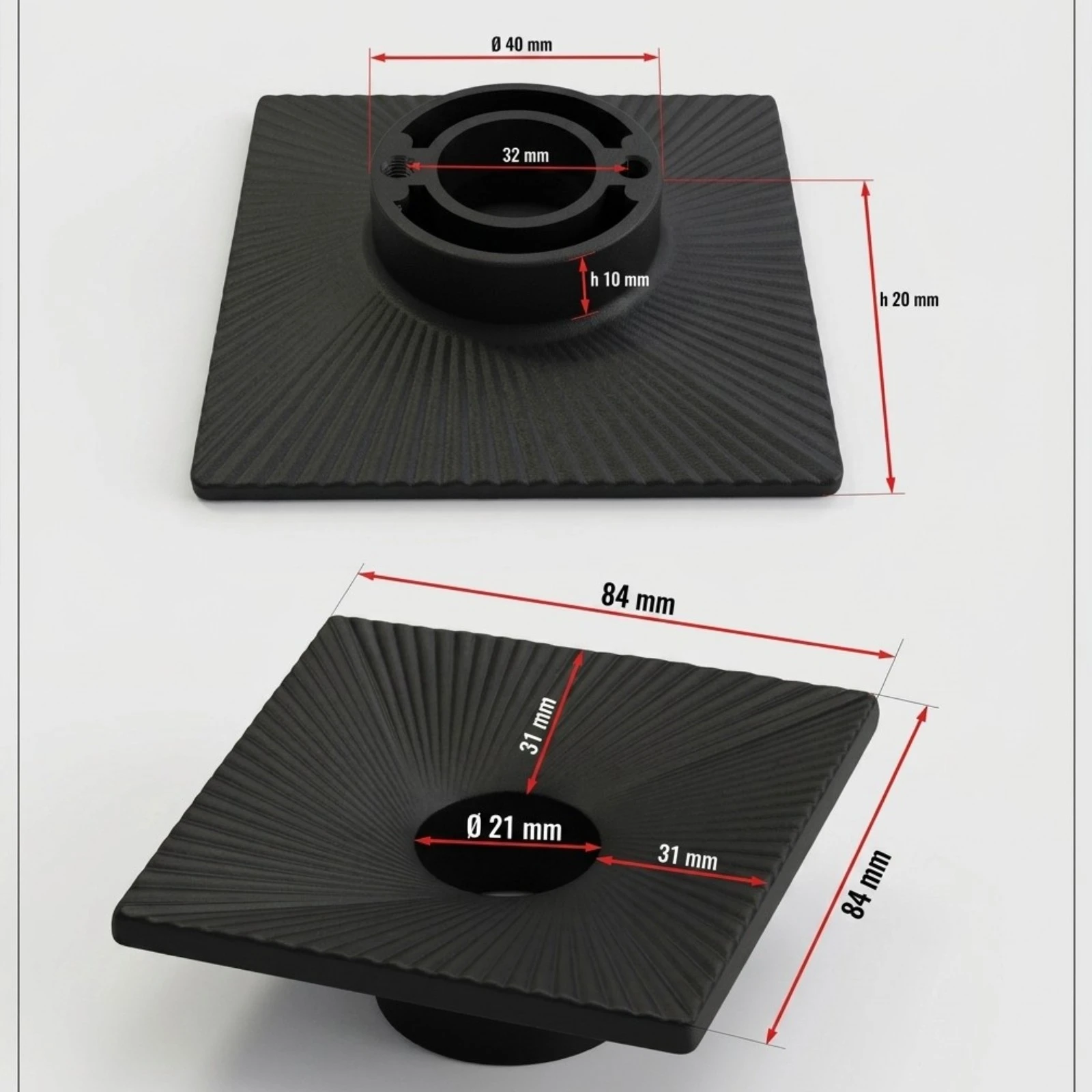 Mâner metalic Vega pentru mobilier, 84 x 84 mm [2]