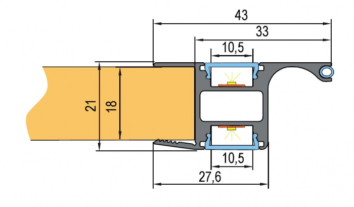 Profil Gola Lucera cu 2 LED-uri [2]