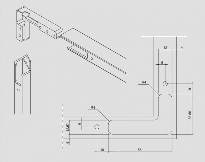 Balamale ascunse HH148  pentru Rame de aluminiu [8]