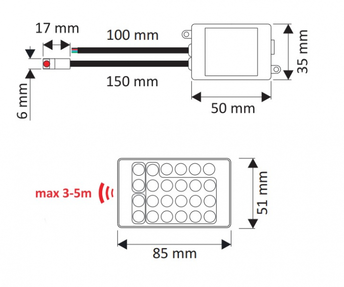 Telecomandă IR și controller  RGB 12V [2]