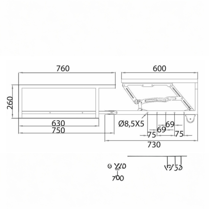 Mecanism VG Corner pentru canapea – extensie semicirculara [4]