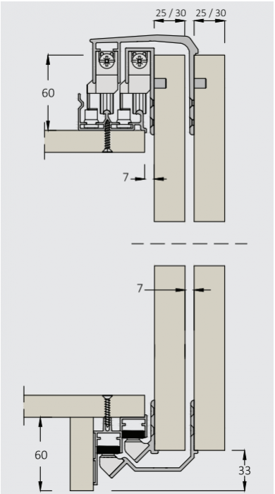 Aliante - Kit 2 uși 25 mm, H=33 mm, 85 Kg [7]