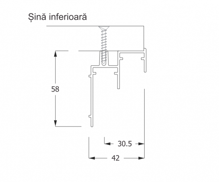 Șină inferioară sistem uși glisante Aliante marca Mixal [2]