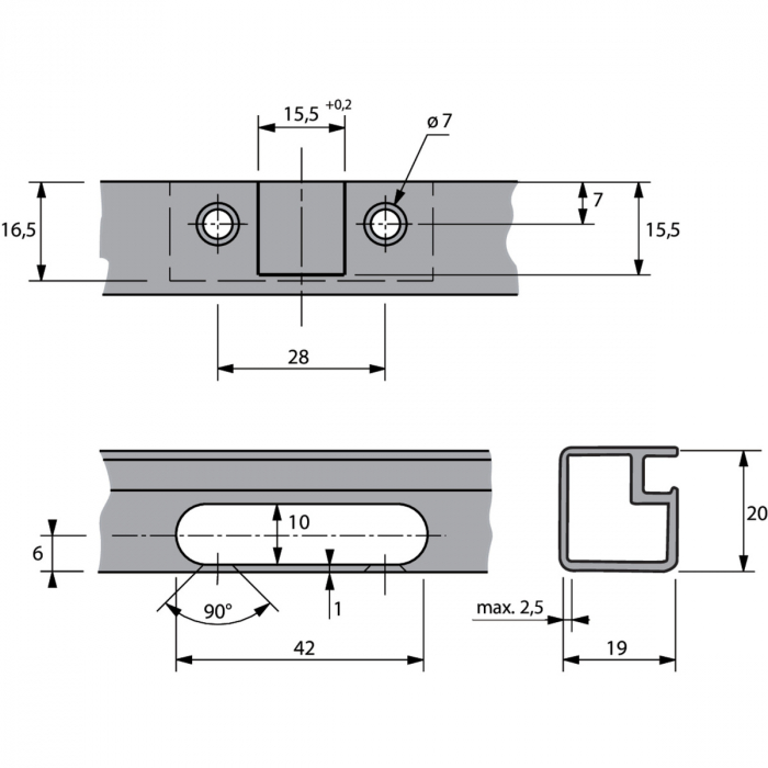 Balamale Sensys cu amortizor (Plăcuță  h 0 mm Cruce excentric) pentru Rame de aluminiu [4]