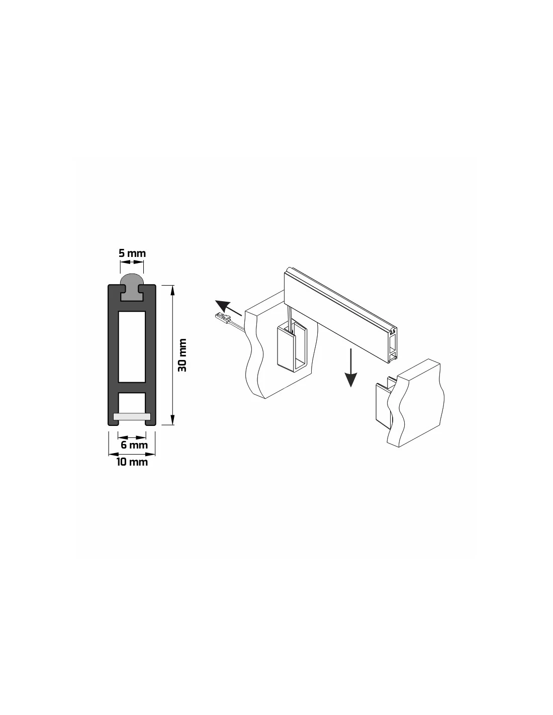 Bară de haine  Rectangulară cu LED [3]