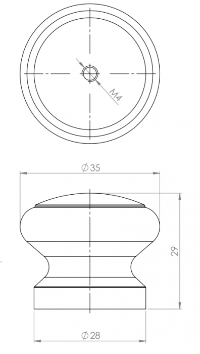 Tulip Buton Jura| Mâner esențe lemn | Accesorii  LEMN pentru mobilier | mânere mobilier [2]
