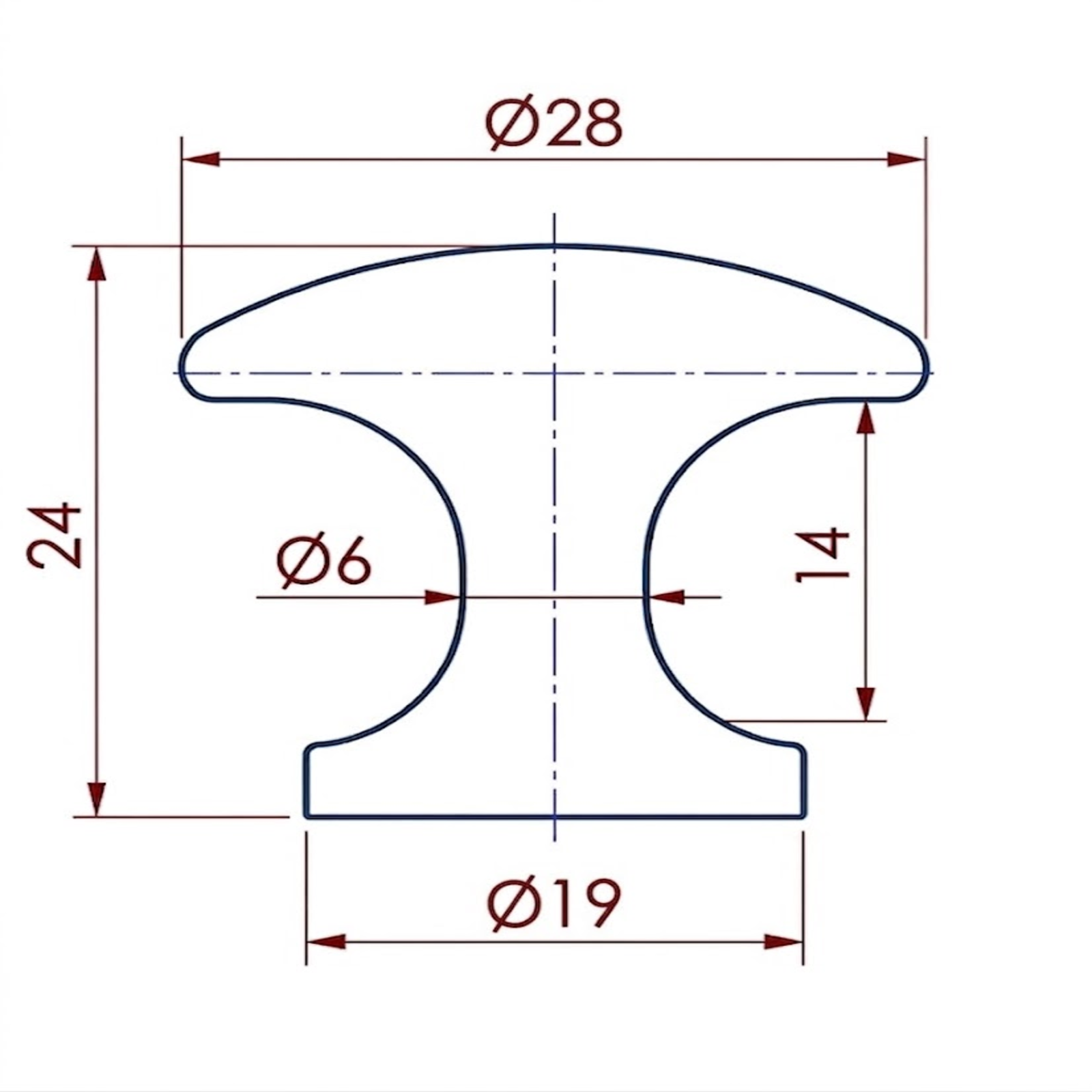 Buton metalic rotund Cors pentru mobilier, Ø28 mm [2]