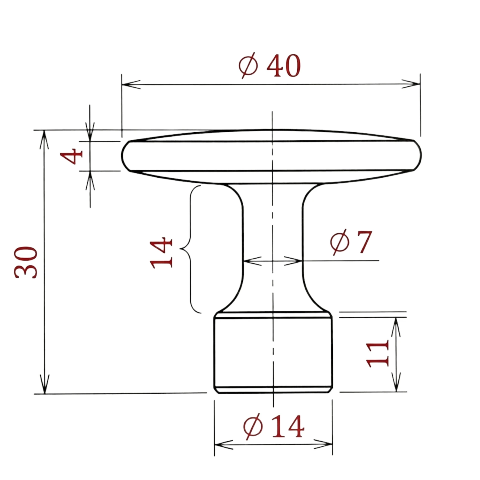 Buton metalic rotund Flinn pentru mobilier, Ø40 mm [2]
