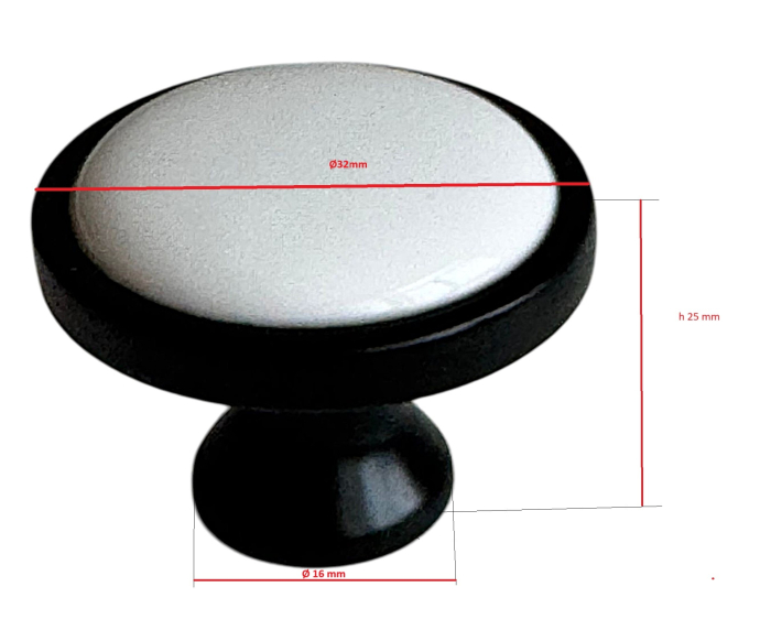 Buton mobilier Antichizat Porțelan VG  Ø32mm [2]