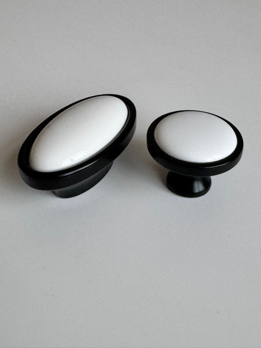 Buton mobilier Antichizat Porțelan VG  oval [6]