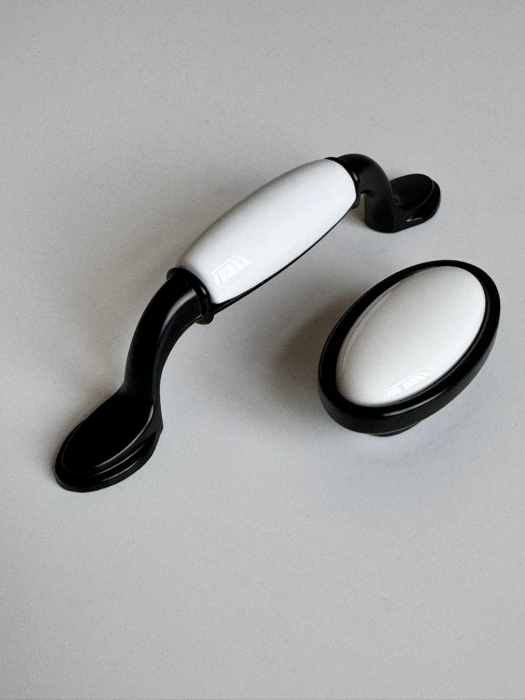 Buton mobilier Antichizat Porțelan VG  oval [11]