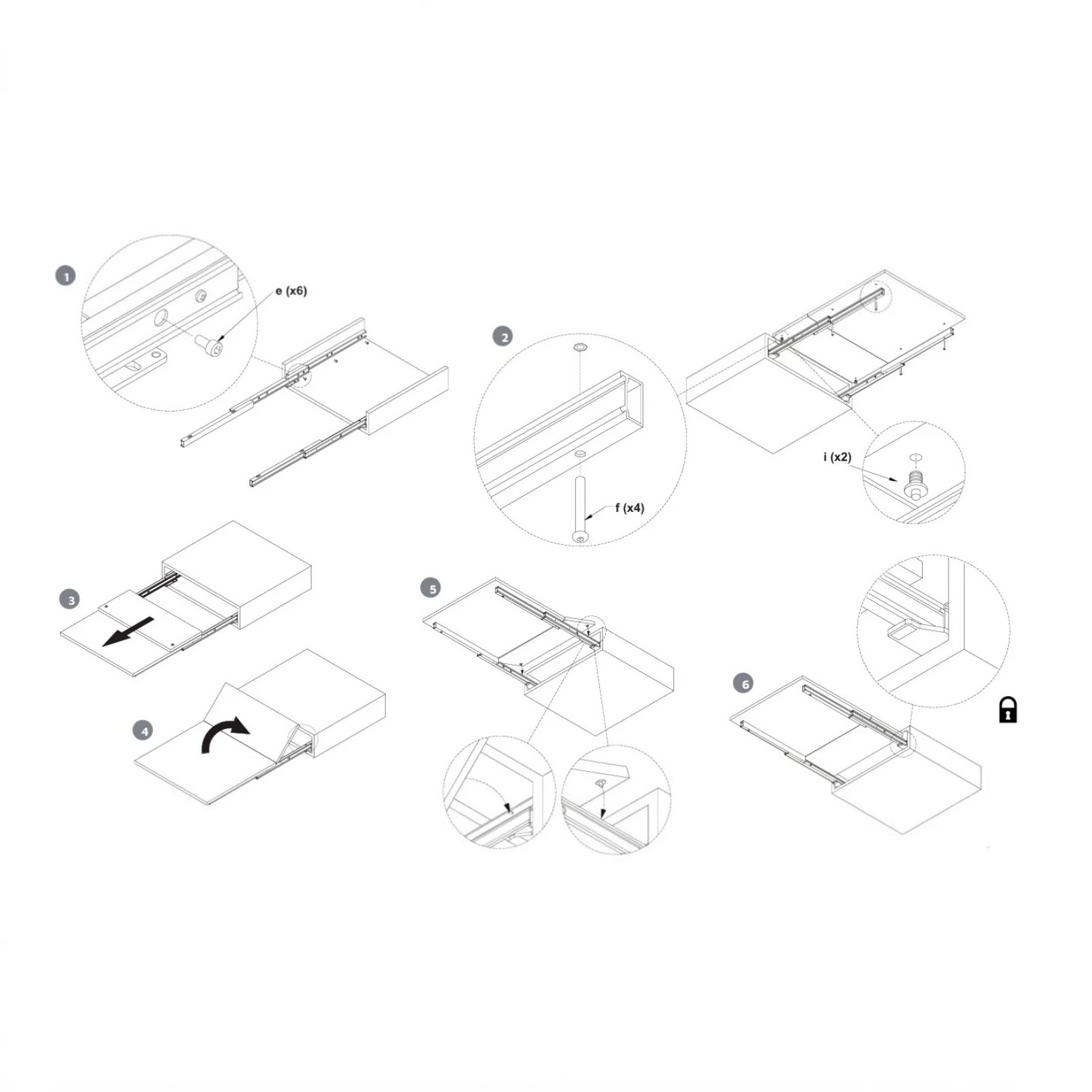 Coktail Reverse H35 – Sistem pentru masă extractibilă pliabilă, integrată în mobilier [6]