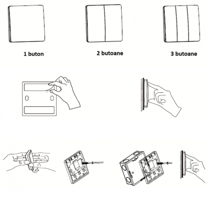 Comutator Cinetic wireless 1 buton IP 67 [3]