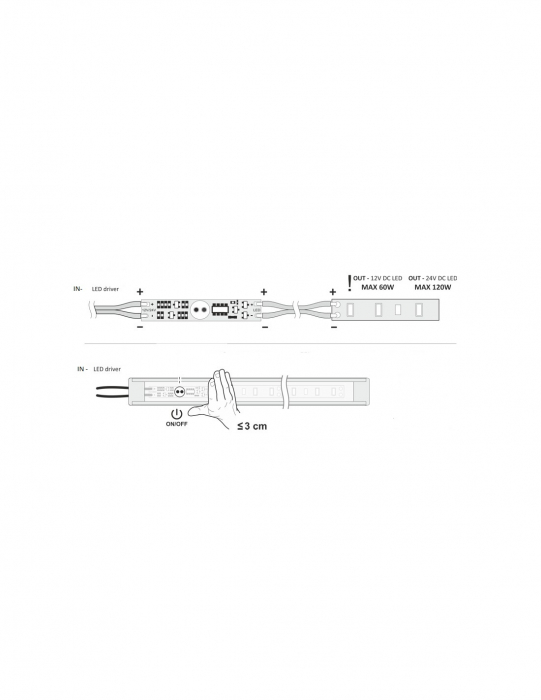Comutator RUMMY cu Senzor de Proximitate pentru Profile cu LED [3]