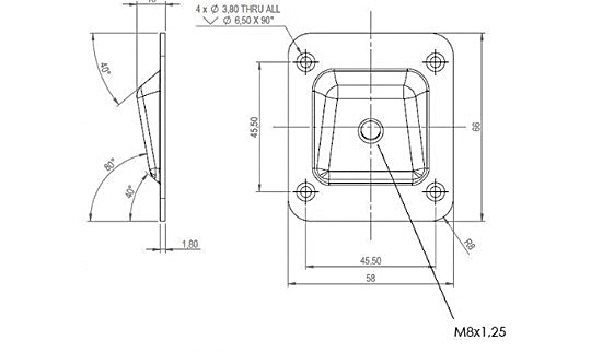 Conector ∠10° fixare picior mobilier [2]