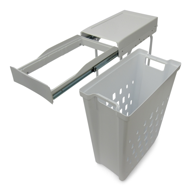coș rufe extractabil 40 l,  plastic alb [2]
