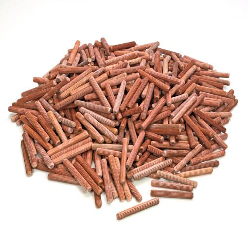 Dibluri lemn Padouk - canelate, 8 x 60 mm [3]