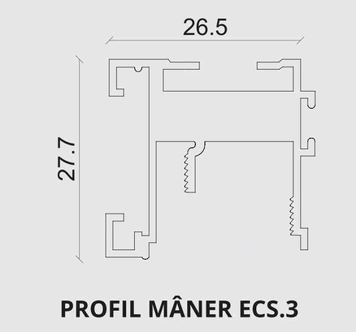 Eco Slide - Sistem 2 sau 3 uși glisante finisaj Inox [6]