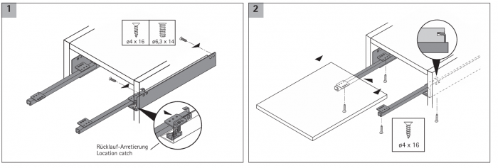 Glisieră raft extensibil cu blocator Quadro 25 [7]