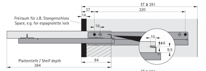 Glisieră raft extensibil cu blocator Quadro 25 [3]