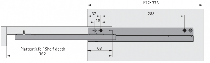 Glisieră raft extensibil cu blocator Quadro 25 [5]