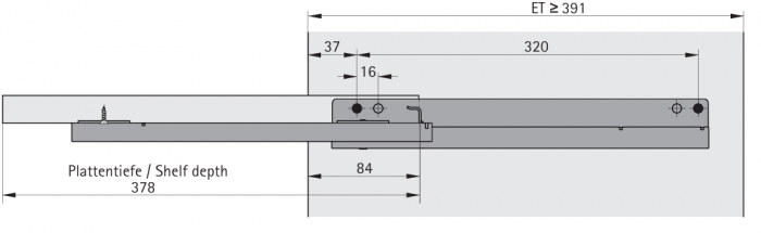 Glisieră raft extensibil cu blocator Quadro 25 [4]