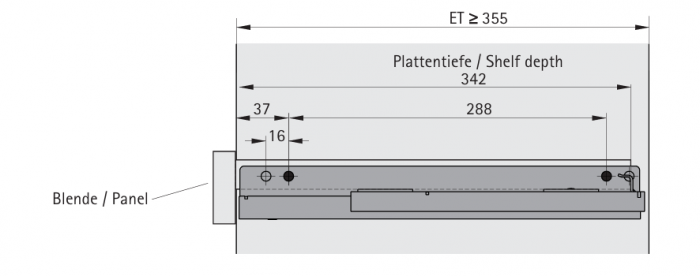 Glisieră raft extensibil cu blocator Quadro 25 [6]