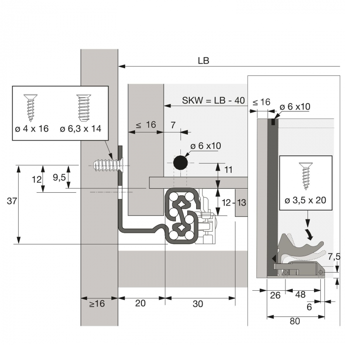 Glisierele Quadro V6  Push To Open, marca Hettich [4]