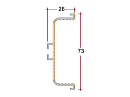 Profil GOLA ,,C " 4.1m finisaj Aluminiu, marca OPES, pentru corpuri de mobilier cu sertare [3]