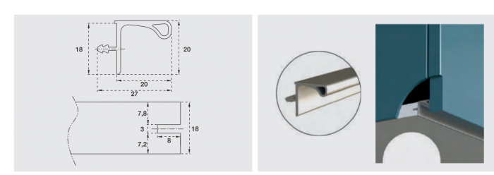 Profil GOLA finisaj Aluminiu 4m pentru corpurile suspendate, marca OPES [7]