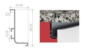 Profil GOLA ,,L "(J) 4.1m  finisaj negru/alb/inox, marca OPES, pentru montaj sub blat [4]