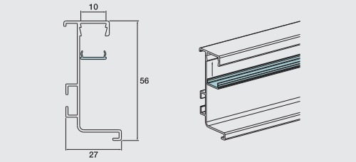 Profil mâner ascuns Gola cu LED  tip ,,L" sau ,,J" 4.1m [2]