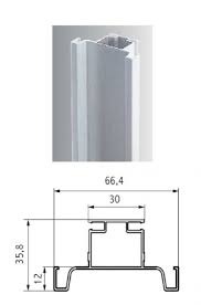 Profil GOLA ,,Vertical-dublu " finisaj Aluminiu 2.7m pentru corpuri de mobilier tip ,,soldat" marca OPES [3]