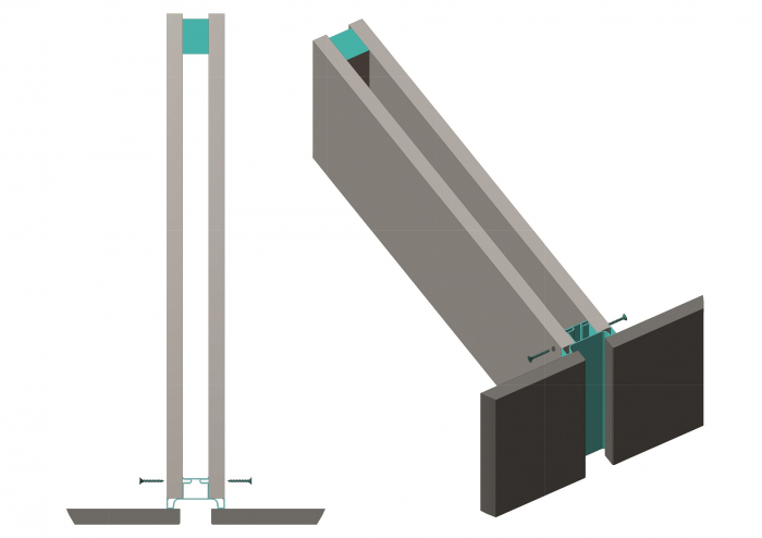 Profil Gola Vertical Dublu Finisaj Negru Alb Inox M Pentru