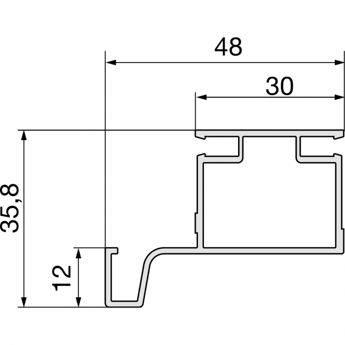 Profil GOLA ,,Vertical-simplu" finisaj NEGRU/ALB/INOX 2.7m pentru corpuri de mobilier tip ,,soldat" marca OPES | Profil Vertical 2.7m Gola | Profil Vertical Gola corp mobilier tip soldat [2]