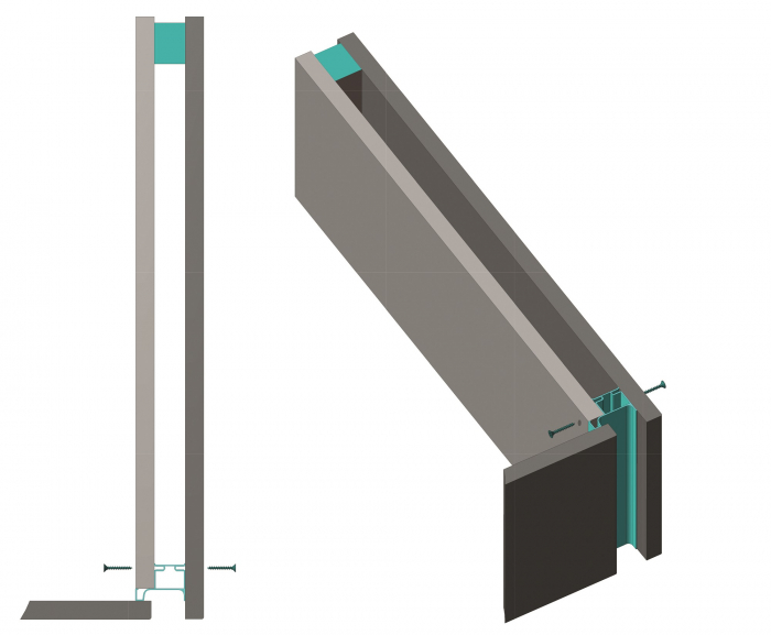 Profil GOLA ,,Vertical-simplu" finisaj NEGRU/ALB/INOX 2.7m pentru corpuri de mobilier tip ,,soldat" marca OPES | Profil Vertical 2.7m Gola | Profil Vertical Gola corp mobilier tip soldat [5]